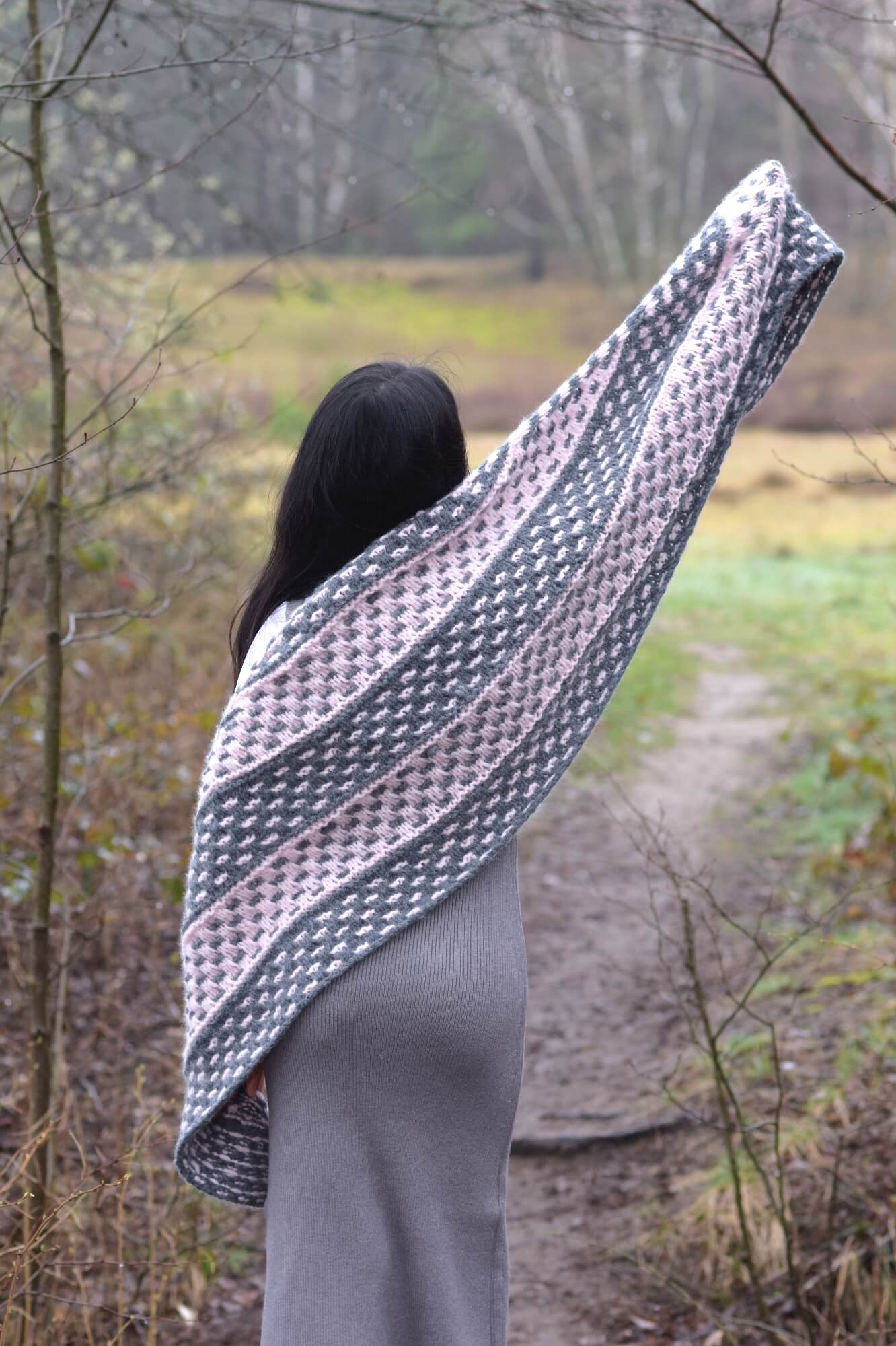 Tuch mit Hebemaschen stricken