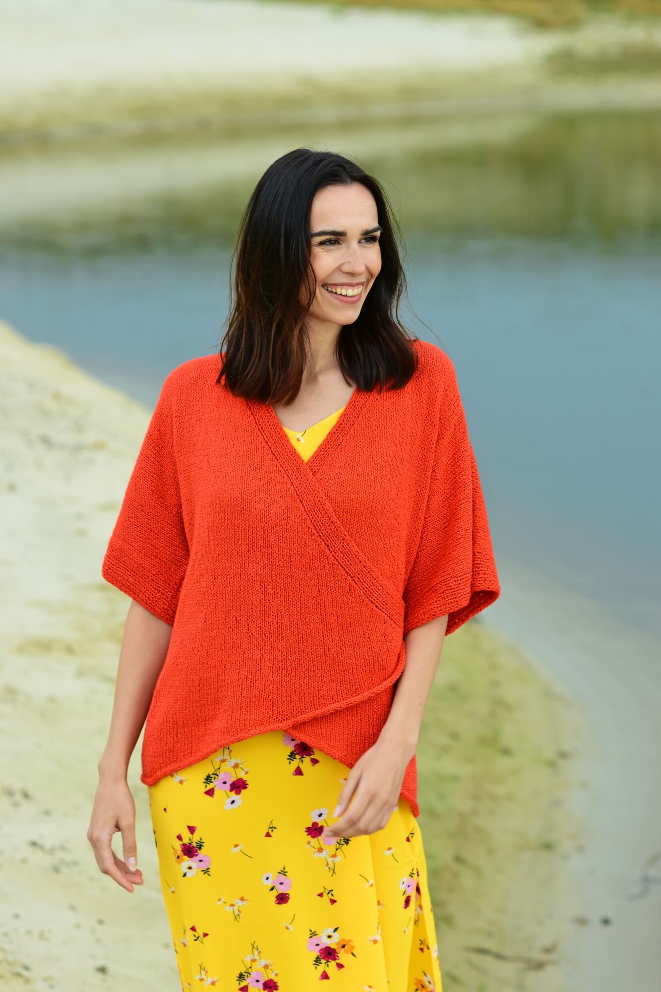 Lässige Wickeljacke stricken