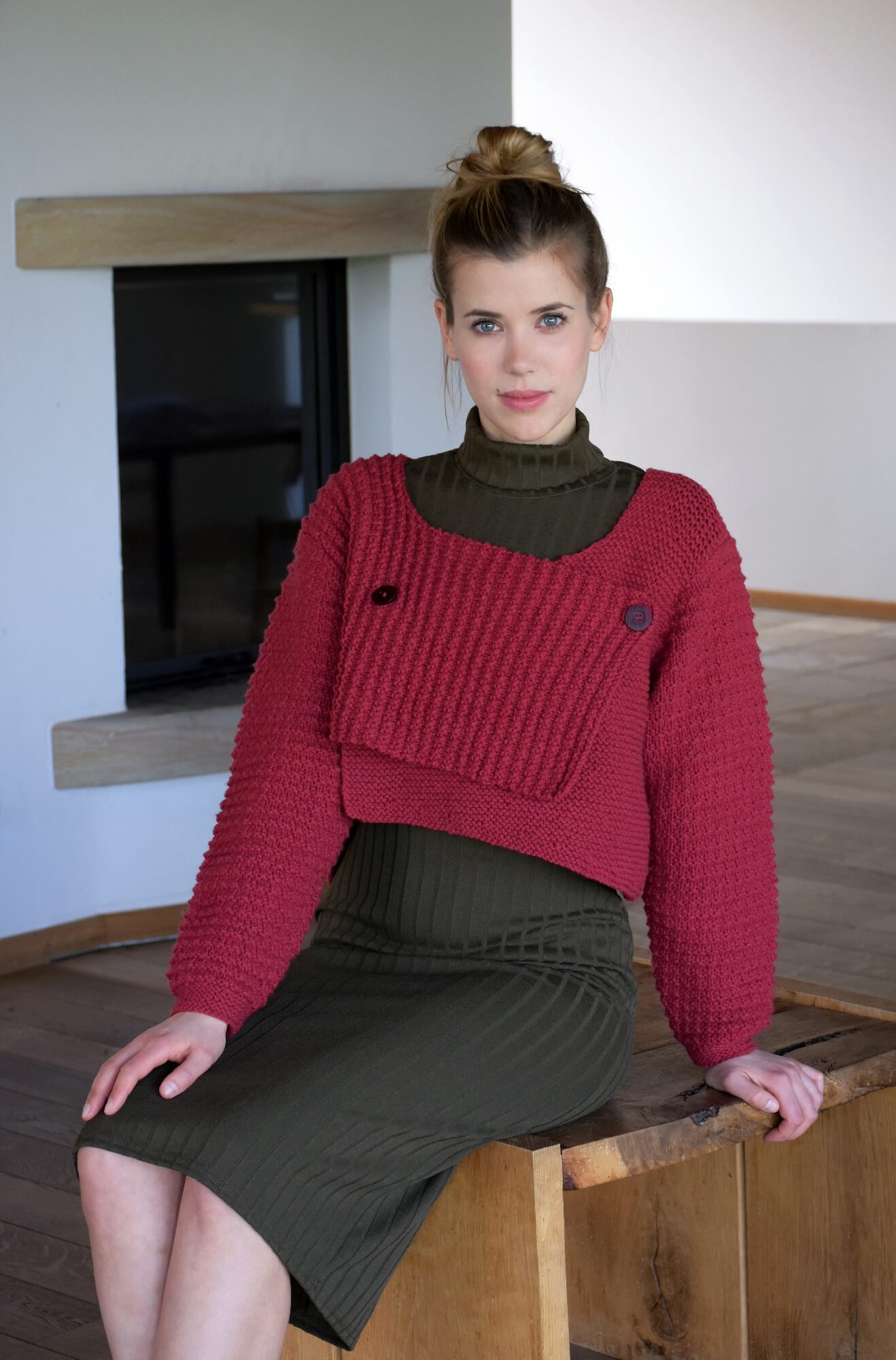 Asymmetrische Bolero Jacke stricken