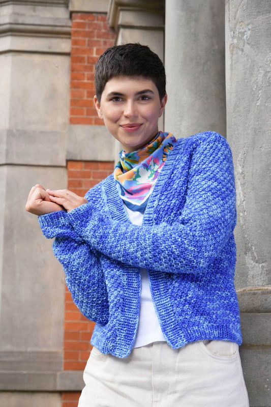 Jacke im Perlmuster stricken