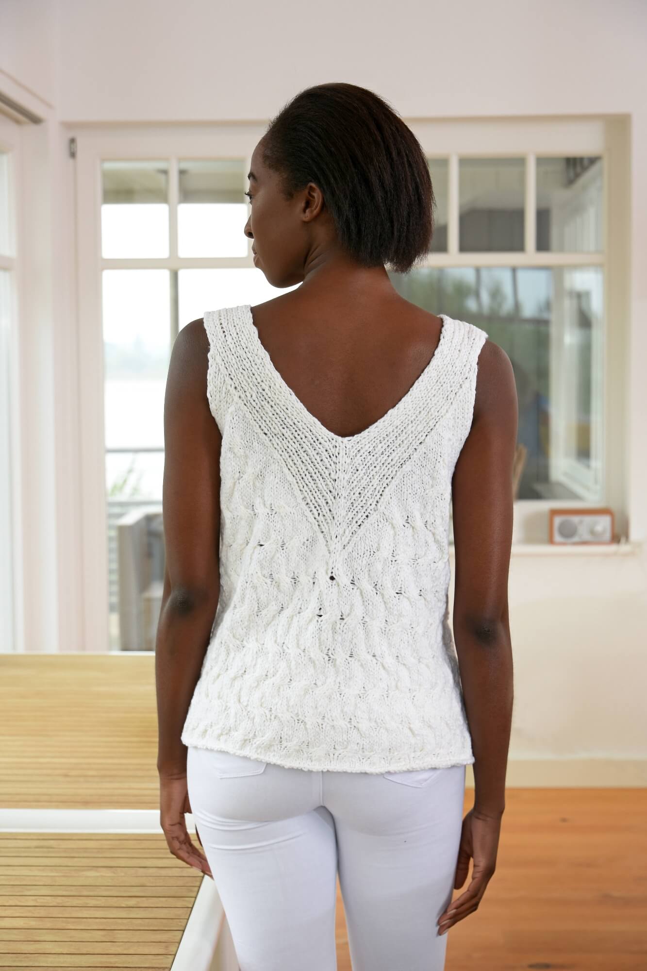 Top mit Verkreuzungsmuster stricken
