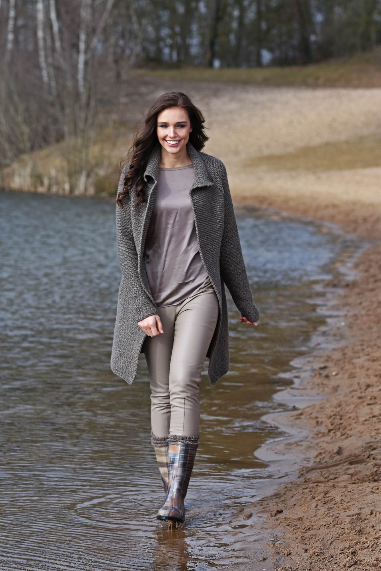Jacke in kraus rechts stricken