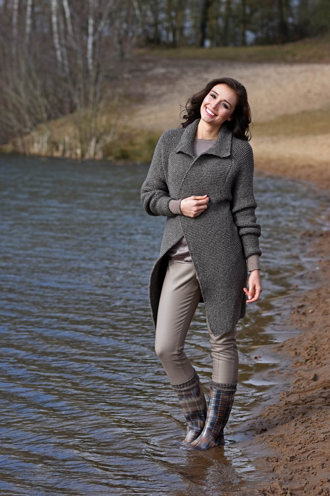 Jacke in kraus rechts stricken
