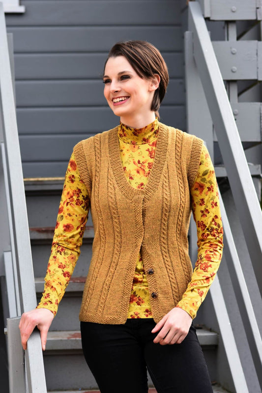 Weste mit Rippen selber stricken
