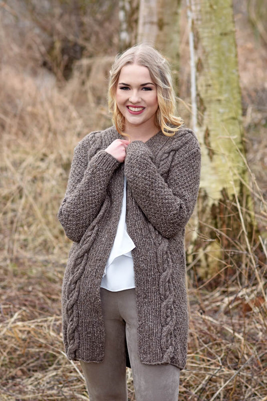 Jacke mit drei verschiedenen Strickmustern stricken