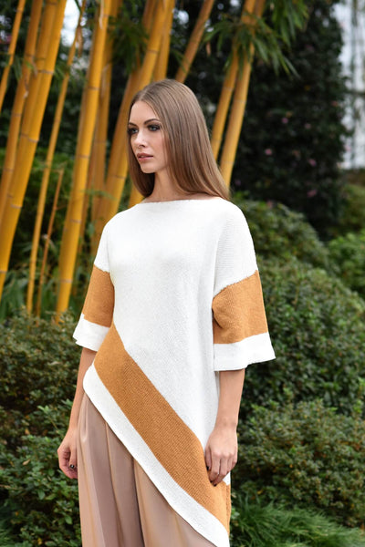 Asymmetrischen und leicht oversized geschnittenen Pullover stricken