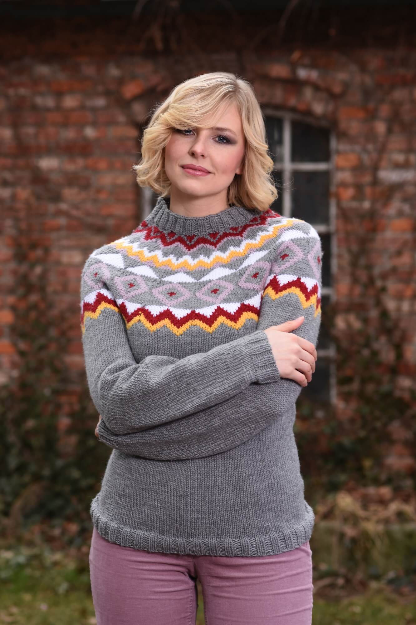 Norweger-Pullover mit Rundpasse stricken