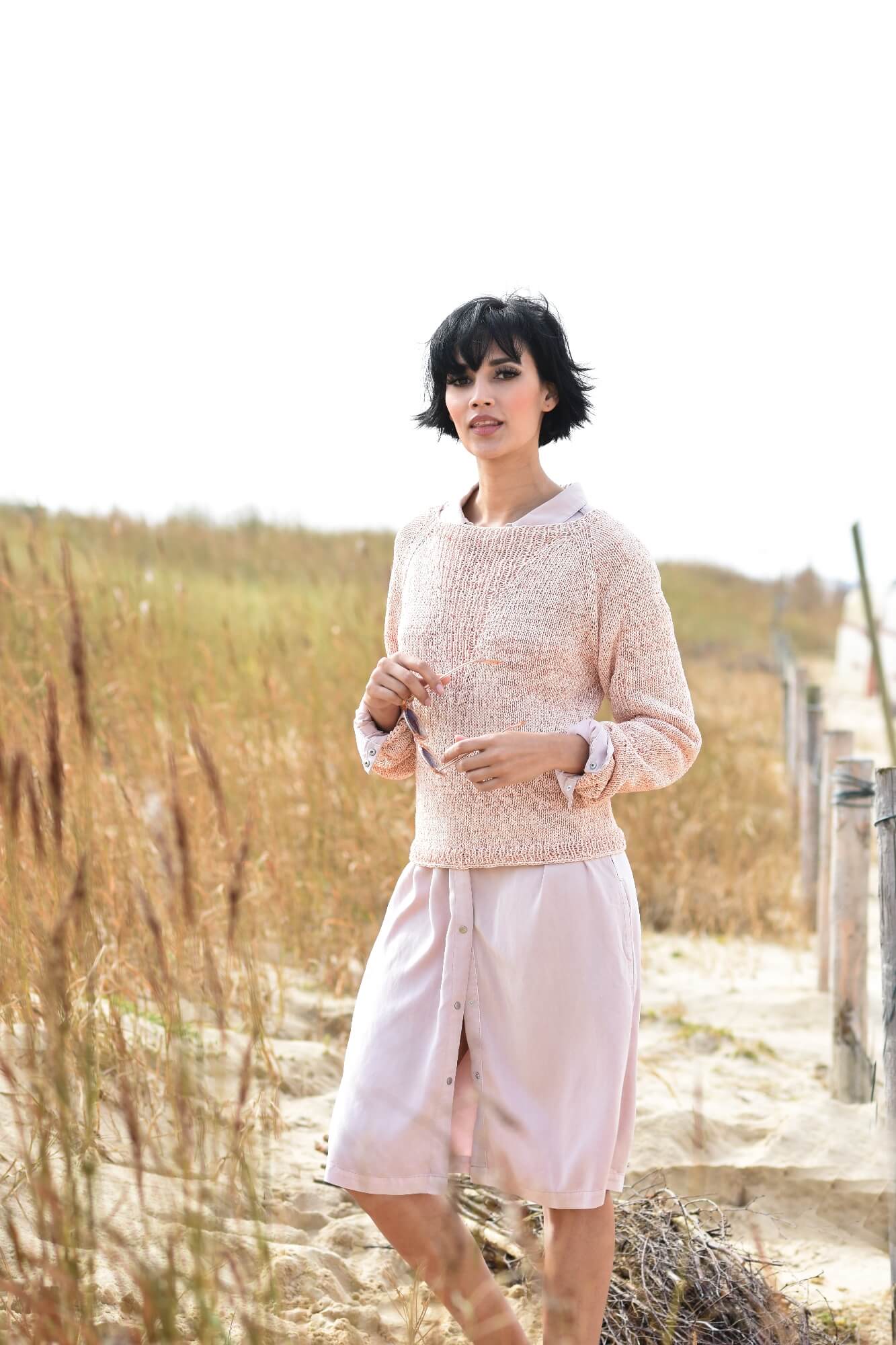 Raglanpullover mit Metallic Effekt stricken